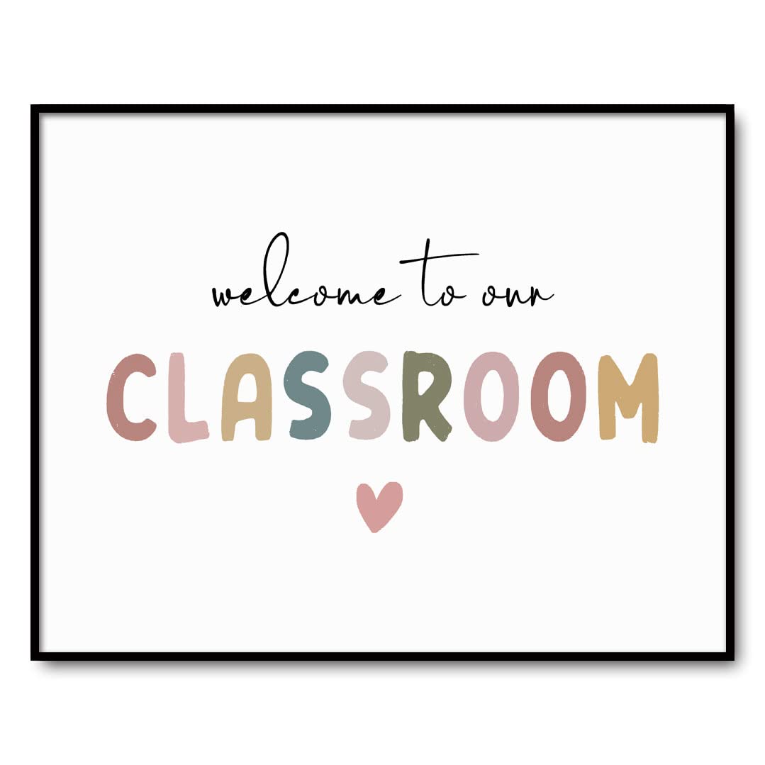 Welcome To Our Classroom, Boho Classroom Decor, Classroom Sign, Rainbow Wall Decor, Back To School, Teacher Gift, School Wall Art, Classroom Print, Unframed (8X10 INCH)