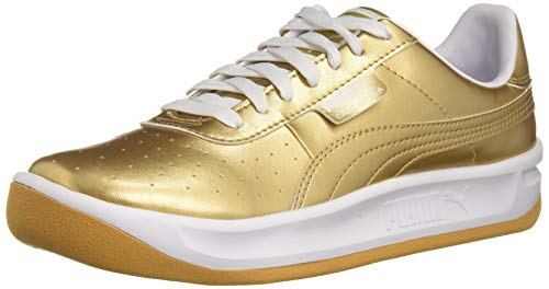 PUMA Unisex-Child Cali Sneaker, Team Gold White, 5.5 M US Big Kid