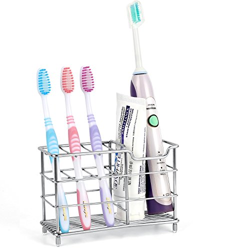 Stainless Steel Bathroom Toothbrush Holder Toothpaste Holder Stand Multi-Functional Stander