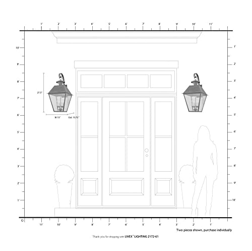 Image of Livex Lighting 2172-04 Mansfield 4-Light Outdoor Wall Lantern, Black