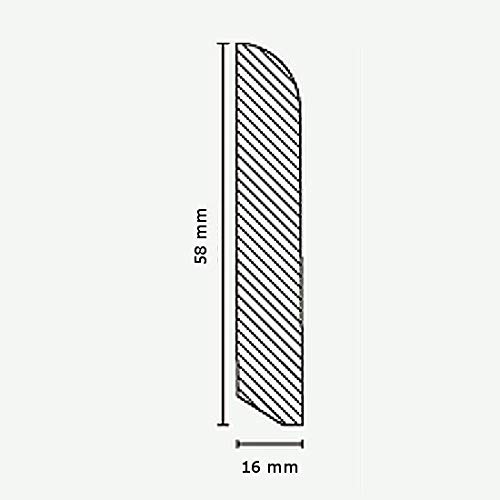 Listwa przypodłogowa z litego drewna 16 x 58 x długość opadająca do ok. 2400 mm lite drewno dąb do klejenia, przykręcania i przybijania listwa przypodłogowa firmy PROVISTON 2,4 m | 1 sztuka