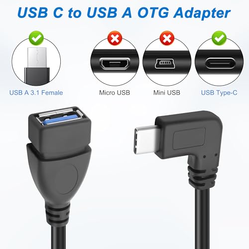 image for MEIRIYFA USB C to USB 3.0 Adapter, 90 Degree USB 3.1 C Male to USB 3.0