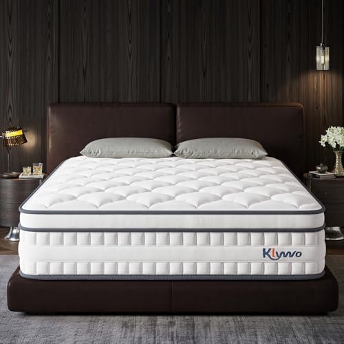 Klyvvo Hybride Matelas 160x190 cm, épaisseur 25cm, 7-Zones Matelas à