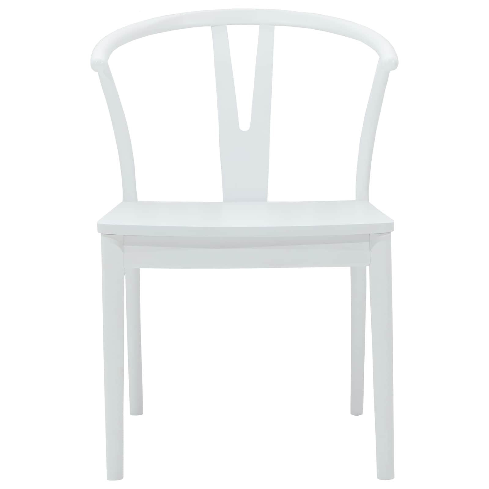 Generico Sedia da Pranzo 2 PCS Bianco e Bianco Legno di Gomma Solido,Mobili,Sedie,Sedie per Cucina e Sala da Pranzo,Bianco,10.6 kg,42020417