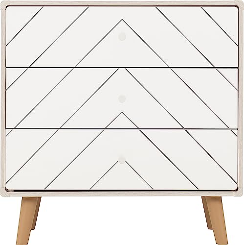Seconique Dixie 3 Drawer Chest in Dusty Grey/White