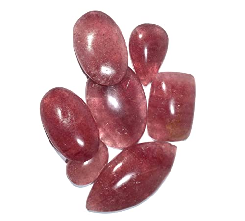 Natural Strawberry Quartz Gemstone Wholesale Bulk Cabochons Lot, Jewelry Making Loose Gemstone, Polished Diy, Wire Wrapping, Healing Crystals #TOP30