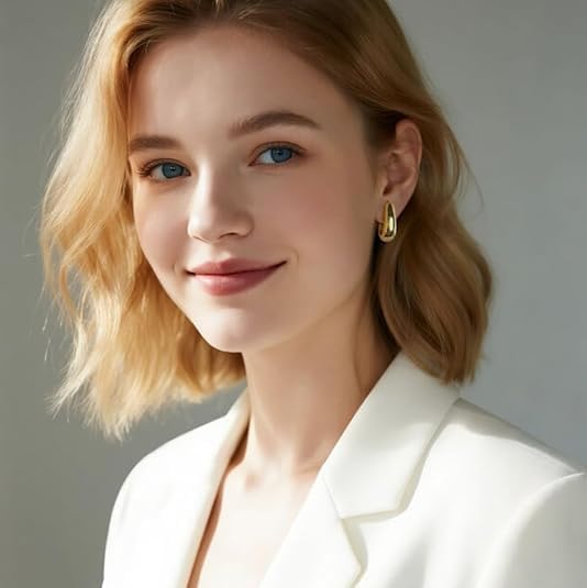 Gold Hoop Earrings for Women 14K Gold Earrings for Women Design Hypoallergenic Lightweight Gold Hoop Earrings Hoops - Image 6