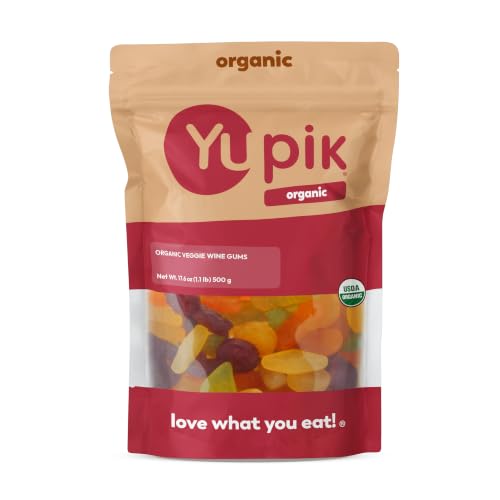 Yupik Organic Veggie Wine Gums, Gelatin-Free, 1.1 lb (17.6 oz), Gluten-Free, Vegan, Non-GMO, Natural Colors & Flavors, Made from Fruit Juice, Sweet Candy, Delicious Snack, Ideal for Gifting, Holidays - image 1