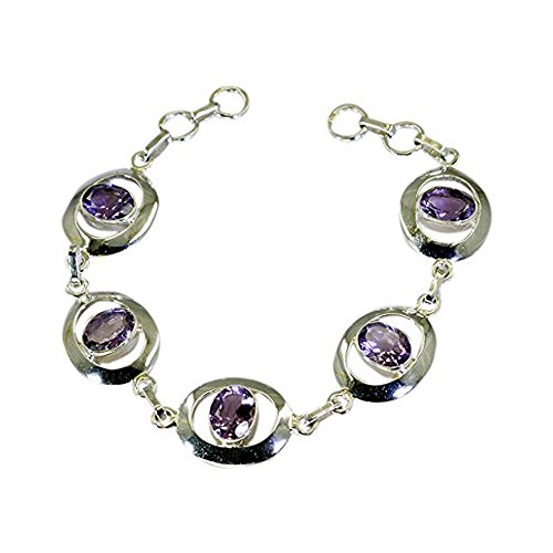 Bracelet améthyste véritable et argent massif 925 de prestige Gcb092