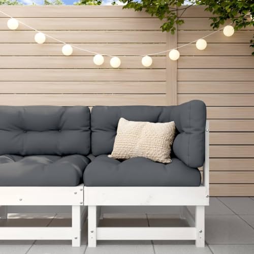 Homgoday Ecksofa für den Garten, weiß, aus massivem Kiefernholz, Möbel, Sofas für den Außenbereich, Sofa, Sofa, Gartensofa, Wohnzimmer, Terrasse, Außenbereich, Möbel q