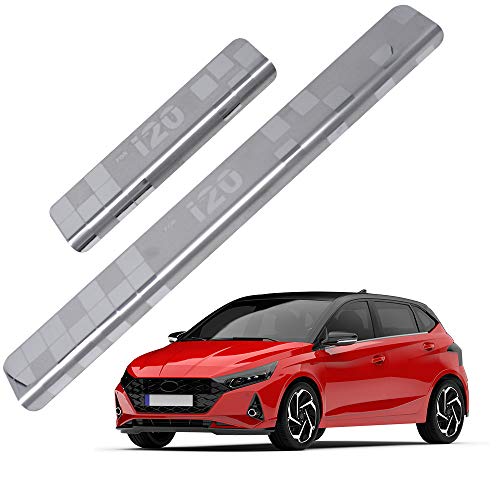 Image of Galio Car Footsteps Scuff Plate Sill Guard Stainless Steel (After-Market) Compatible with i20 (2020 /21)