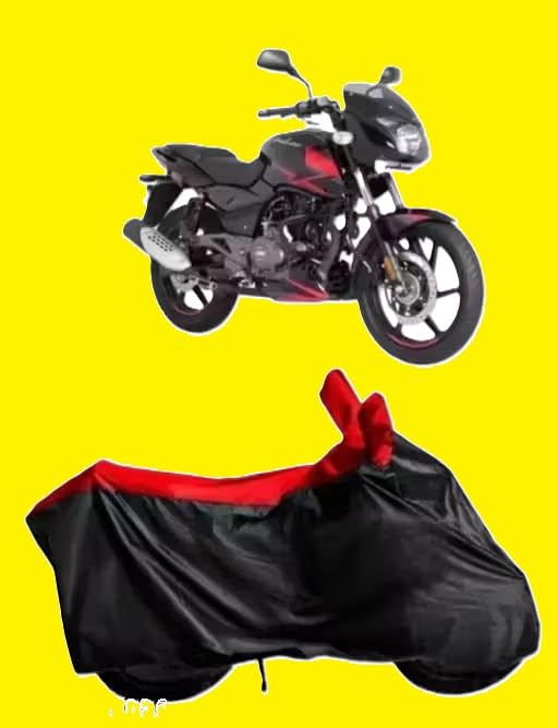 Image of Waterproof Bike Cover for Bajaj Pulsar 125 /150 NS | Premium Polyester Dustproof Dirt Resistant Motorcycle CoverRed