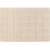 Frottier-Duschvorlage-50x70 cm, Uni-Karofond, Cappuccino