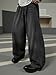 Mens Baggy Jeans Wide Leg Y2k Denim Pants Skater Hip Hop Fashion Loose Fit Casual Trousers Streetwear Black