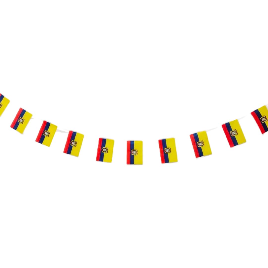 Ecuador Flag 40 Pack Garland 35ft National Flag for Bars and Garden Decorations
