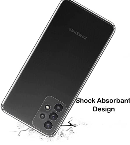 Image of Soft Flexible Silicone Back Cover Compatible with Samsung Galaxy M32 5G, Transparent Case + Screen Guard