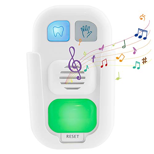 BIGLIGHT 2-Minuten-Zahnbürsten-Timer, 20-Sekunden-LED-Handwäsche-Timer, batteriebetriebener Kinder-Musik-Timer, 12-Songs und 3-Lautstärke-Einstellung Musik-Timer (weiß)