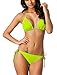 LONSANT Women's Sexy Bikini set Triangle Top Tie Side Bottom Padded Swimsuit for Women (XL, Green)