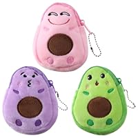 COYUN 3 Pcs Avocado Münzbörse Plüsch Münzbeutel Niedliche Münzbörse Lustiger Anhänger Kleine Münzbörse Kawaii Mini Geldbörse, Mini Geldbeutel Kinder, Tragbare Zipper Mini Cartoon Beutel Mädchen Frau