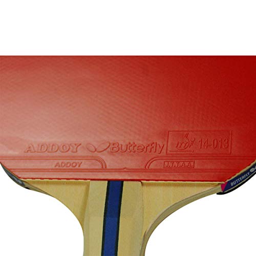 Image of Butterfly, ADDOY 3000 Wooden Blade with Addoy Red & Black Rubber, Table Tennis, TT Raquet, Single Color