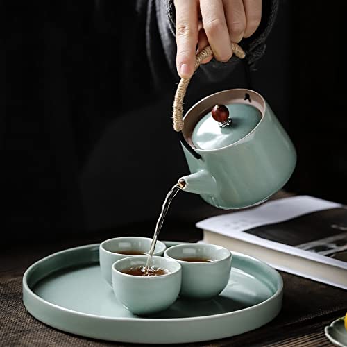 Conjunto de servicio de té Pote de té grande de cerámica, tazas de té de 6 piezas con bandeja - tetera moderna, tazas de… - Imagen 6