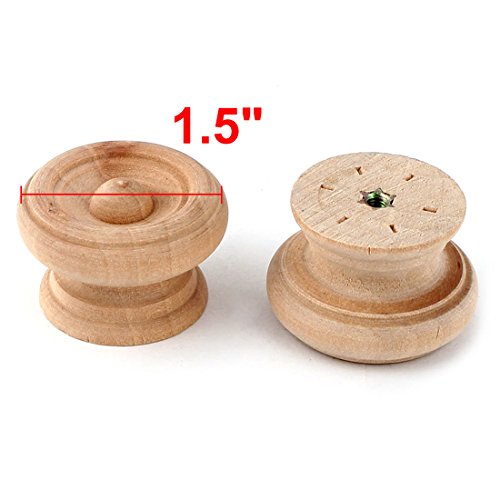 Uxcell Home Furniture Wooden Round Carved Drawer Handle Grip Pull Knob 38Mm Dia 2Pcs #TOP1