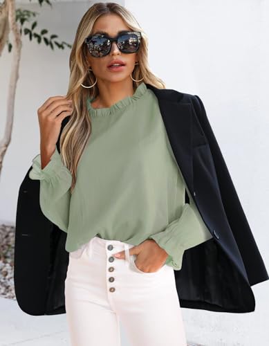 Image of Aifer Womens Blouses Dressy Casual Business Work Shirts Mock Neck Tops