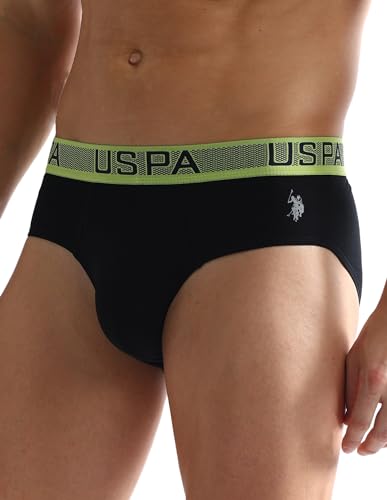 Image of U.S. Polo ASSN. Mens OEB04 Solid Cotton Spandex Underwear Briefs - Pack of 1
