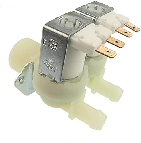 Electroválvula Doble Recta Tipo Universal SpareHome® compatible con lavadoras LG, Samsung y Candy