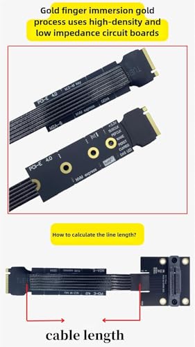 Cable de extensión M.2 M Key PCIe 4.0 NVMe de 0.5 m con enchufe vertical 6