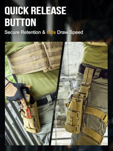 Image of OneTigris Right-Handed Nylon Pistol Holster, Belt & MOLLE Compatible
