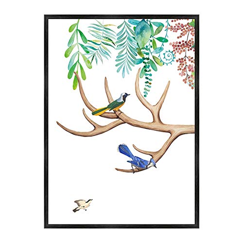 Toile mur art de Noël pour salon chaleureux tableau cerf moderne 60x90 cm - 2