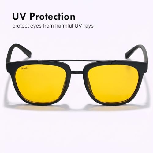 Image of Stood Techy Serie Sunglasses |Rounded Square | UV Protected | Matte | Double Metal Bridge | Medium | Men & Women | SG-STD0021