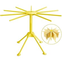 Pasta Drying Rack with 10 Bar Handles, Collapsible Household Noodle Dryer Rack Hanger 10 Bars, Yellow
