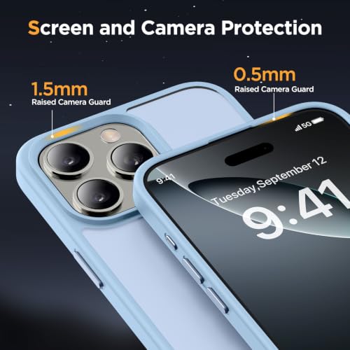 Image of miracase for iPhone 16 Pro Matte Series Case, Magnetic, Light Blue | Velvet Touch | Military-Grade Protection | Anti-Fingerprint | 6,3 Inch