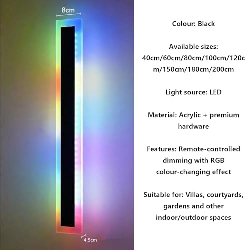 Applique Murale Extérieure RGB Lampe Dimmable Télécommande IP65 200cm - 5