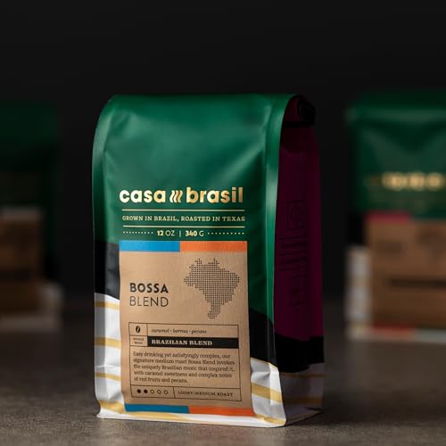 Café en grano Casa Brasil Bossa Blend 12oz bolsa miniatura 6