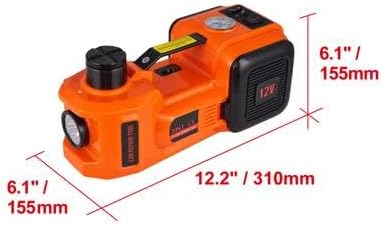 Happybuy Electric Auto Jack, 5 Ton Hydraulic Lift with Electric Wrench, Vehicle Elevator with Integrated Air Pump and LED, Ideal for SUVs, MPVs, Sedans, and Trucks, Tire Change and Repair Tool