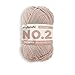 Produktbild myboshi No.2-Wolle zum Häkeln/Stricken, mit Kapok, vegane Wolle, 60 Grad waschbar, speichelecht, für Baby und Amigurumi, Ökotex-Zertifiziert, 10 knl x 50gr, Ll 100m Rosa (Hautfarbe) 1 Knäuel