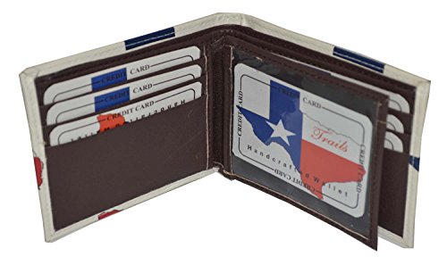 LB LEATHERBOSS Men's Bifold Exotic Leather Wallet with Texas Flag Map Design – Includes Printed Gift Box4