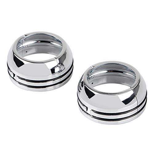 SHMT Aluminum Fork Boot Cap Covers 49mm Chrome for Harley Dyna Low Rider FXDL Wide Glide FXDWG Fat Bob FXDF 2006-2017