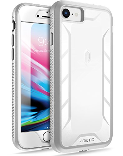Poetic iPhone 7 / iPhone 8 Case, Revolution [360 Degree Protection] Full-Body Rugged Heavy Duty Case with [Built-in-Screen Protector] for Apple iPhone 7 (2016) / iPhone 8 (2017) White/Gray
