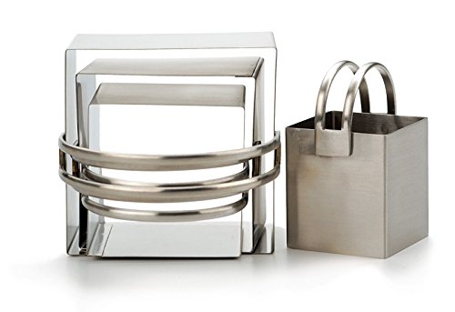 Rsvp International Endurance Square Biscuit Cutters - Stainless Steel, Set Of 4 | Nest For Easy Storage | For Cutting Thick Or Thin Dough | Professional | Dishwasher Safe, Ribbed, Multi Color #TOP1