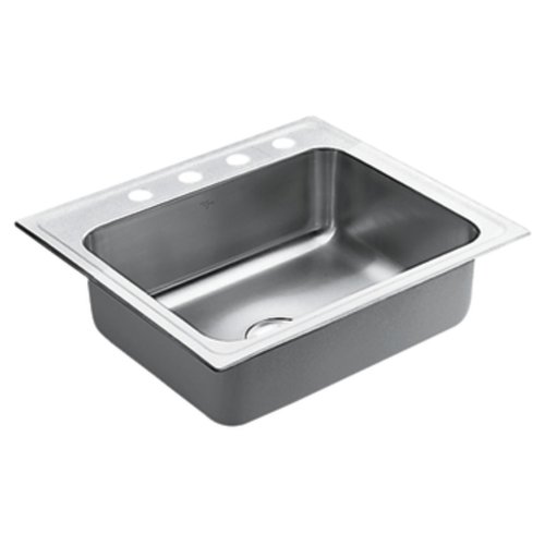Moen S22337 18-Gauge Lancelot Stainless Steel Single Bowl Drop In Sink, Satin #TOP27