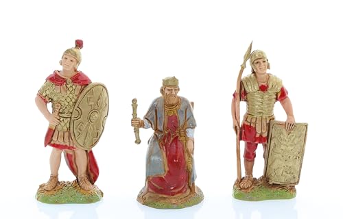 Moranduzzo Re Erode e 2 Soldati Romani per Presepe da Cm 6 Scala 1:32 - Statuine Presepe...