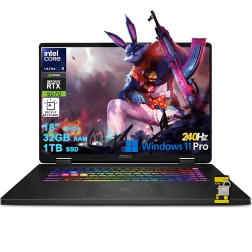 Image of msi Crosshair 18 HX AI Gaming Laptop 18 inch 2560x1600 240Hz 100% DCI-P3 Intel 24-core Ultra 9 275HX (>i9-14900HX) 32GB RAM 1TB SSD GeForce RTX 5070 (798 AI Tops) RGB Backlit Thunderbolt Win11Pro ICP Hub