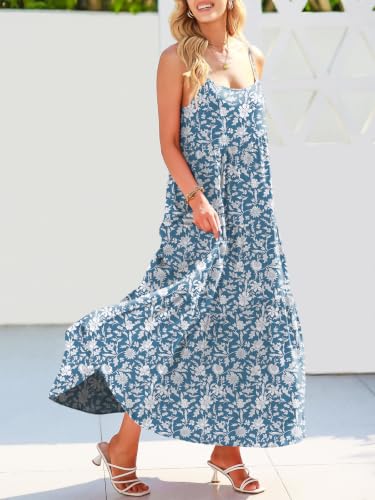Image of ANRABESS Women Summer Casual Loose Sleeveless Sundress Spaghetti Strap Flowy Boho Linen Beach Vacation Maxi Long Dress