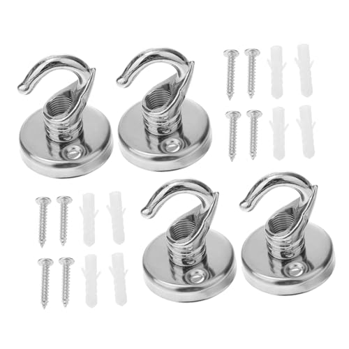 Ciieeo 4 Piezas gancho casa alimentador comederos decoración colgante mosquitero accesorio perchas base de carga home decor Barra de suspensión colgador toalla anzuelos planchar Silver