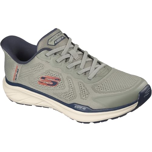 Baskets Skechers Equalizer 6.0 homme en textile vert pour soulager la fatigue des pieds sensibles