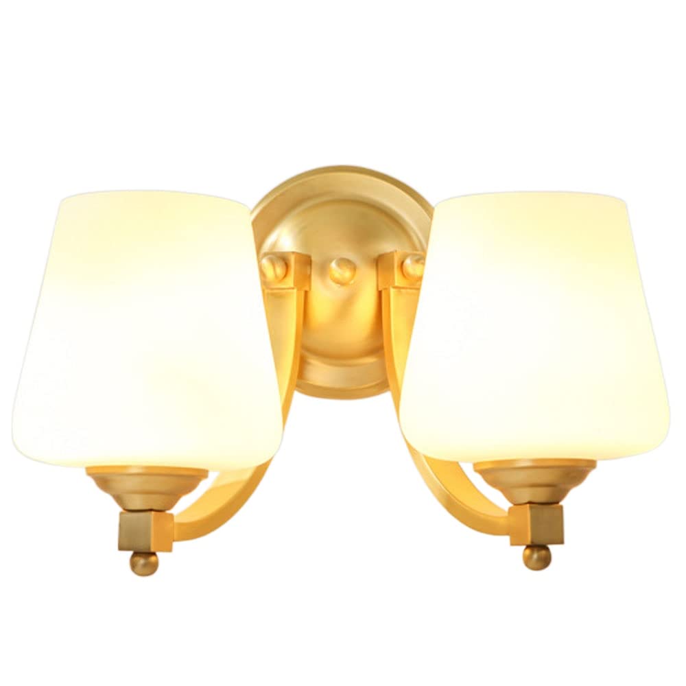 Kbuukyyxouy One Color Bedroom Wall Lights, Wall Sconces, Farmhouse Chandelier Modern Simple Art Deco Wall Lamps Creative Copper + Glass Wall Lights Home Lighting Indoor Stair Bedroom Bathroom Loft Lamp Wall Sconc(13.7In)